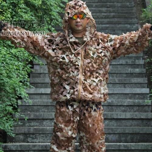 Hunting Tactical Desert Camouflage Suits Ghillie Bionic Training Suit Set CS game camouflage colthing