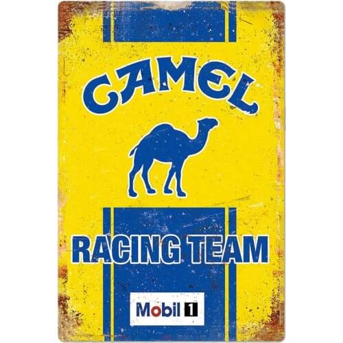Original Retro Design Racing Team Mobil Tin Metal Signs Wall Art|Thick Tinplate Print Poster Wall Decoration for Garage
