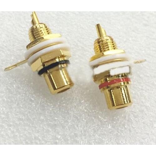 A pair Banana connector RCA socket RCA Housing Terminal for High-end hifi audio amplifier Loudspeakers