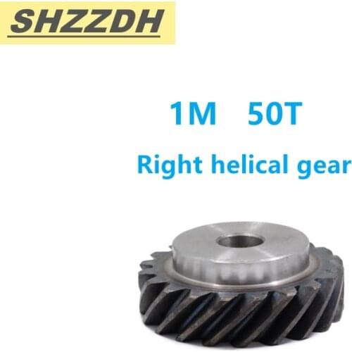 1PCS right-hand helical gear 45 degree 1 mold 50 tooth 45 steel instead of bevel gear 90 degree transmission