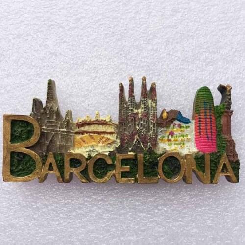 QIQIPP Spain Barcelona landmark building three-dimensional landscape tourist souvenir refrigerator fashion accompanying gift