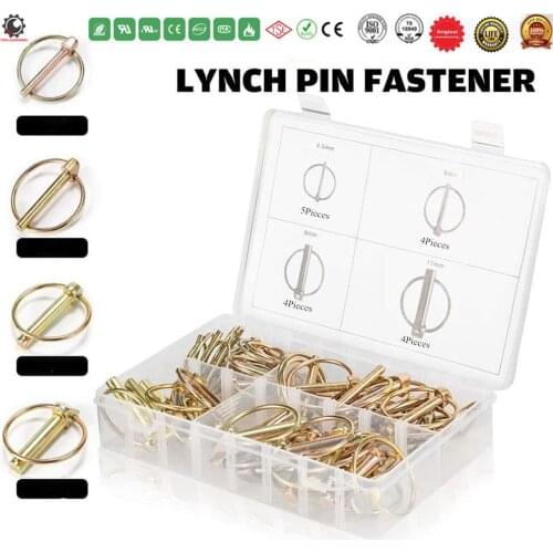 Heavy Duty Coupler Shaft Locking Pin Hitch Pto Pin Round Loop Wire Lock Trailers Pin for Farm Lawn Garden,Safety Pins Fastener