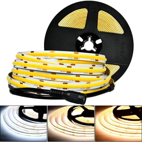 LED Strip Light Flexible LED Lights 480LED/M High-Density COB Strip Lights Paste House Wall Warm White Decoration Light Strip