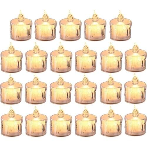 24 Pcs LED Tea Lights Flickering Tea Lights LED Flameless Candles Electric Candle Lights Decoration for Christmas Christmas Tree