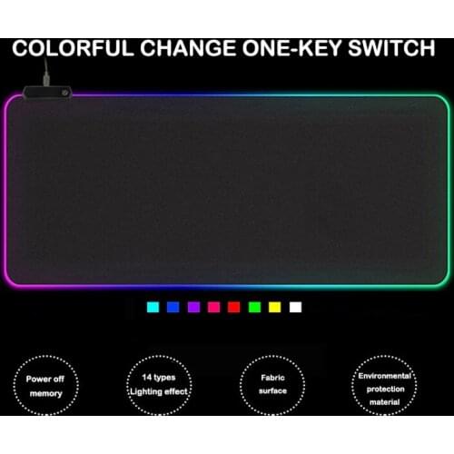 LED Light Gaming Mouse Pad RGB Large Keyboard Cover Non-Slip Rubber Base Computer Carpet Desk Mat PC Game Mouse Pad High Quality