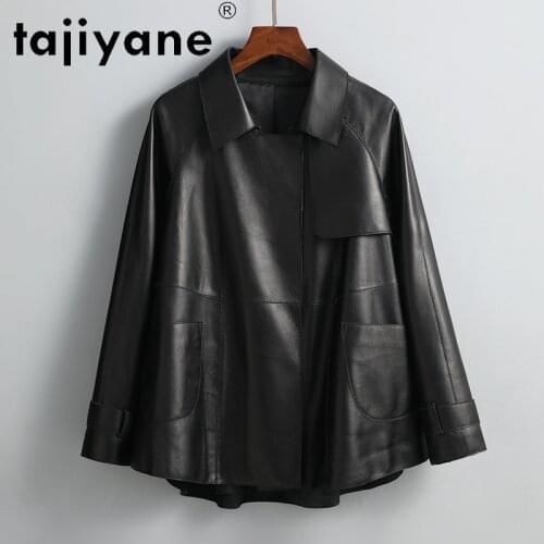 Tajiyane women genuine leather jacket real sheepskin coat 2021 autumn short clothes korean loose casual coats plus size HLY80