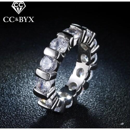 White gold color fashion rings for women engagement party ring bague zirconia vintage jewelry bijoux Anel feminino CC051