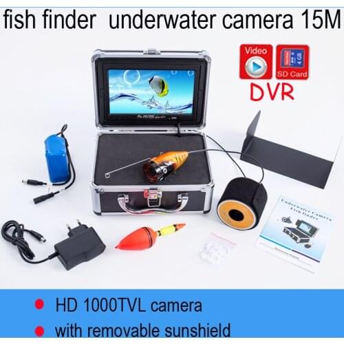 15m 7" TFT LCD Fishing Camera Fish Finder HD 1000TVL Underwater Fishing Camera System Video Camera Built-in DVR