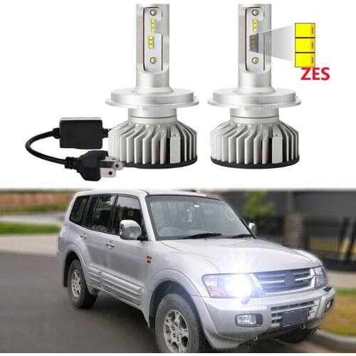 2Pcs Car Led Headlight Bulb For Mitsubishi Pajero Montero Shogun V60 3rd. Gen. 2002 ZES Chips High Low Beam LED Headlamp