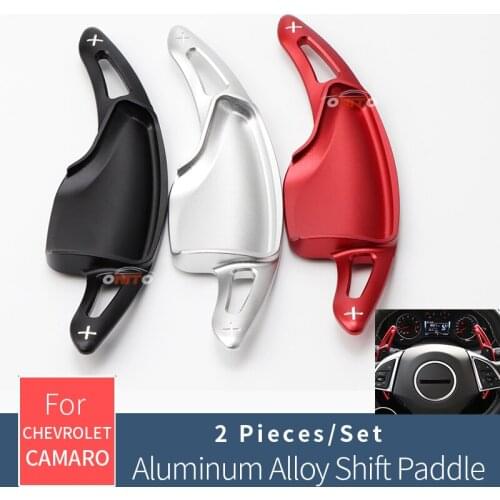 2pcs/set for Chevrolet Camaro 2016-2019 Car Steering Wheel Shift Paddle Plate Shifters Extension car styling black red sliver