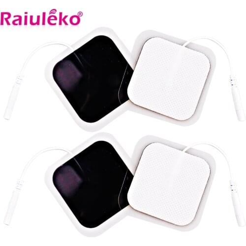 20 Pcs 5x5cm 2mm Plug Reusable Physiotherapy Tens Electrodes Pads Silicone Gel for Muscle Stimulator Electrodes Tens Massager