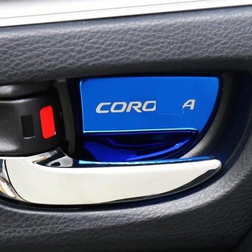 Stainless Steel Car accessories interior Door Handle Bowl Cover Sequins Decoration For Toyota Corolla S LE 2014-2020 car styling