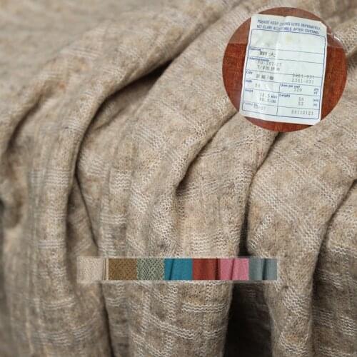 White Waxberry Japanese Plaid Knitting 100%Wool Fabrics Garment Materials Women Coat Pants DIY Sewing Cloth Tailor Freeshipping
