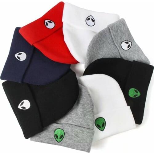 European And American Trend Hip-hop Skull Hat Alien Ghost Head Knitted Hat Men And Women Warm Knitted Hat 2021 Hot Sale
