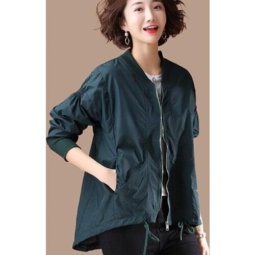 Windbreaker Coat Female Outerwear Casual Plus Size Spring Autumn Trench Coats Women Baseball Collar Cardigan Fashion Front Short