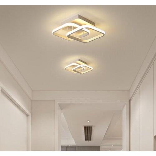 LODOOO Modern LED ceiling lights for Hallway Balcony Corridor Bedroom Acrylic LED ceiling lamp Black or White indoor lighting
