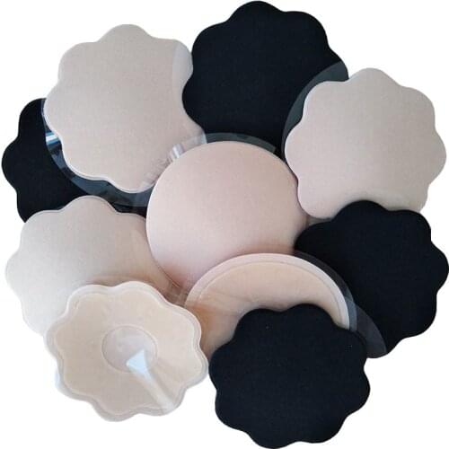 Reusable Lingerie Pad Enhancers Self Adhesive Silicone Strapless Bra Pads Pasties Sticky Bra For Women Waterproof Nipple Cover