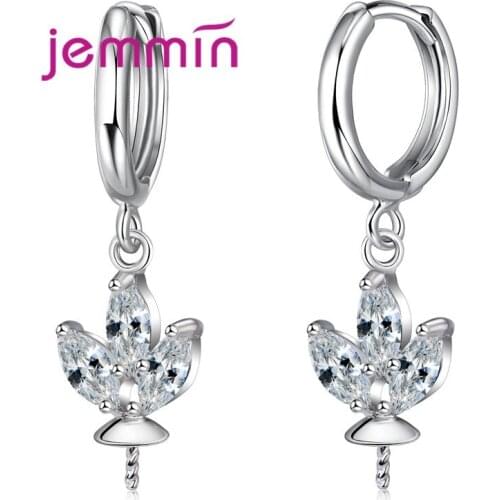 Fashion Earring Companents Elegance Flower Pattern 925 Sterling Silver Jewelry Parts 10 PCS Ear Decoration Earrings