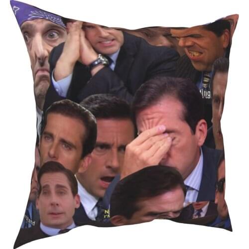 The Office Set Square Pillow Case Michael Scott Dwight TV Show Cushion Cover Vintage Decor Pillowcase for Home 45*45cm