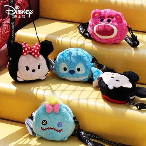 Disney Genuine Mickey Minnie Character Image Plush Bag Cartoon Cute Messenger Chain Bag Shoulder Bag