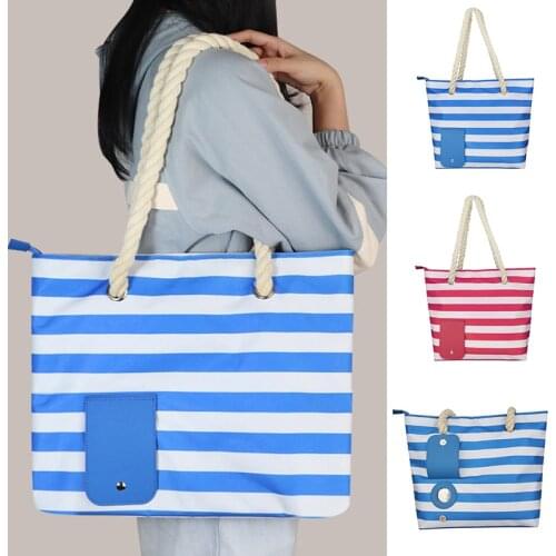 Portable Beach Wine Bag with Insulated Compartment Large Capacity Tote Bag for Outdoor Beach Party Picnic SAL99