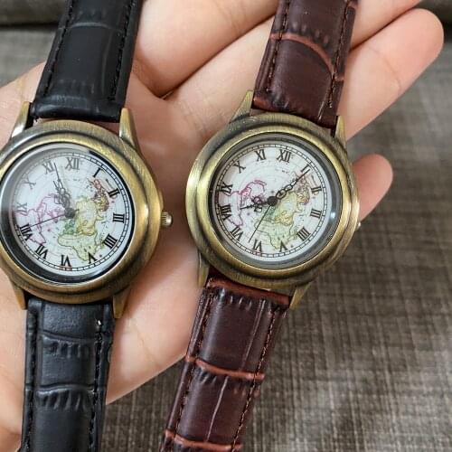 Casual Brand Couple Watch Fashion Black Brown Leather Quartz Clock Mens Womens Pair Watch Relojes Para Pareja Couple Gifts