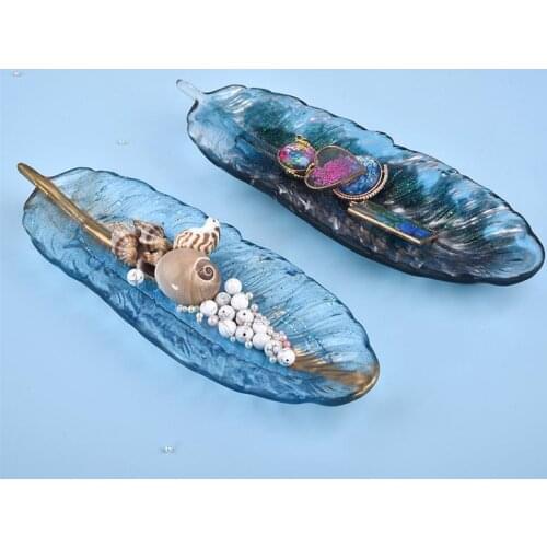 Silicone Mold Feather Storage Box Tray Resin Casting Molds For DIY Epoxy UV Resin Crafts Jewelry Making Tools Resin Moulds