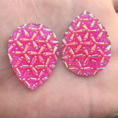 30*40mm Tear Drop Rhinestones Crystals Resin Flatback glitter for DIY accessory 32pcs -E963*4