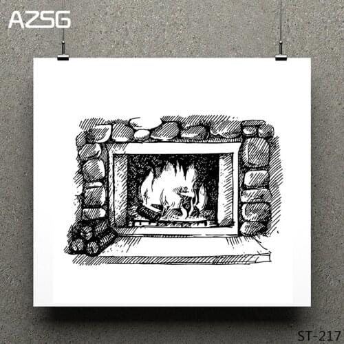 Warm fireplace Clear Stamps/seal for DIY Scrapbooking/Card Making/Photo Album Decoration Supplies