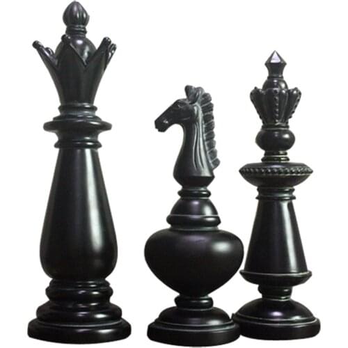 Vintage Internation Chess Ornaments Resin Chess International Chess Figurines Retro Home Decor Animal Modern Chessmen I168