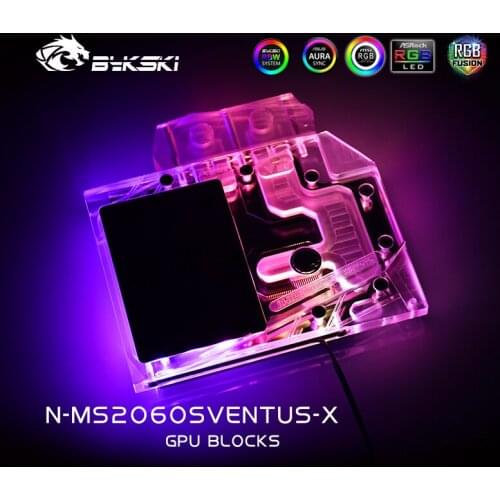 Bykski GPU Water Block For MSI RTX2060 Super 8G VENTUS XS C OC, Water Cooling GPU Water cooler,RGB/RBW Light, N-MS2060SVENTUS-X