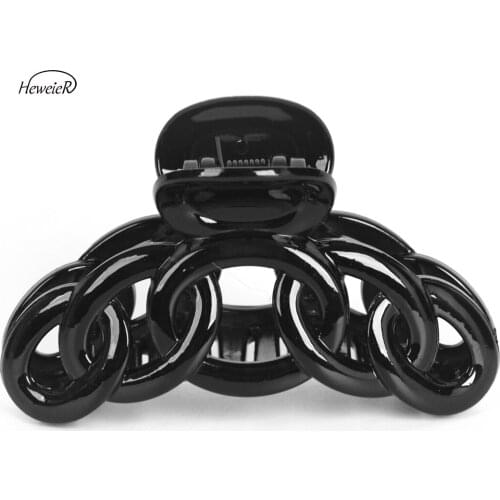 Fashion Women Ladies Plastic Hollow Rope Hair Claws Clips Crab Clamp Grip Hairpiece Headwear Barrette Headdress Accessory