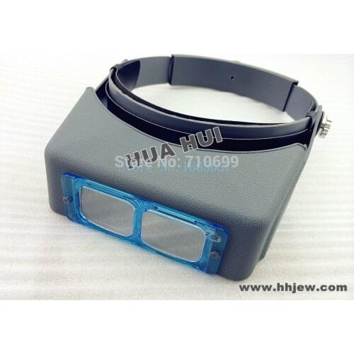 Free shipping Double-lens Head-Wearing Magnifier Binocular Optical Glass 1.5X 2X 2.5X 3.5X jeweler light tools, Loupes tools