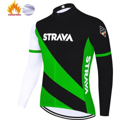 Winter Thermal Fleece Full Sleeves Cycling Jersey Wear Maillot Ropa Ciclismo STRAVA Bicycle Shirts men Bike Jersey Long Cycling