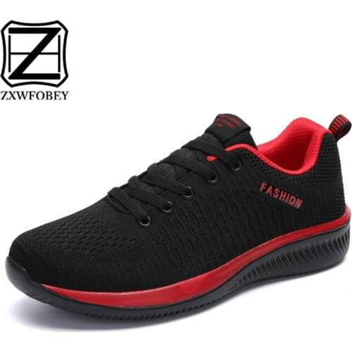 ZXWFOBEY Breathable Mens Trainers Flat High Quality Casual Sneakers Light Mens Sports Tennis Lace-up Men Sport Shoes Size47