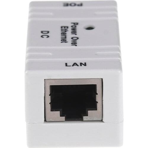 1pc Passive PoE injector splitter over ethernet adapter for IP camera lannetwork White