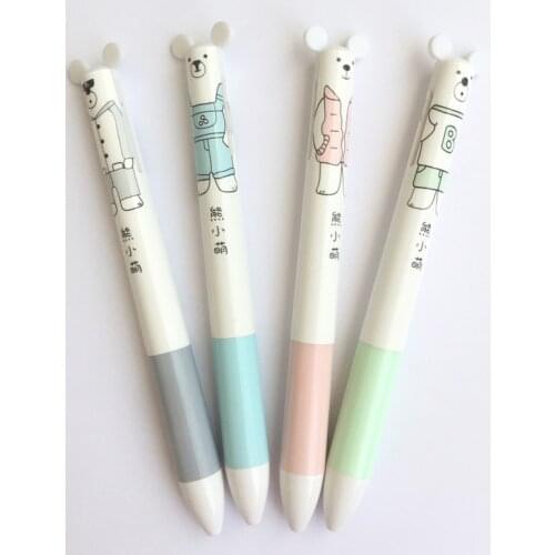 1 piece Cartoon The bear ballpoint pen dual function blue ballpoint pen 0.5mm