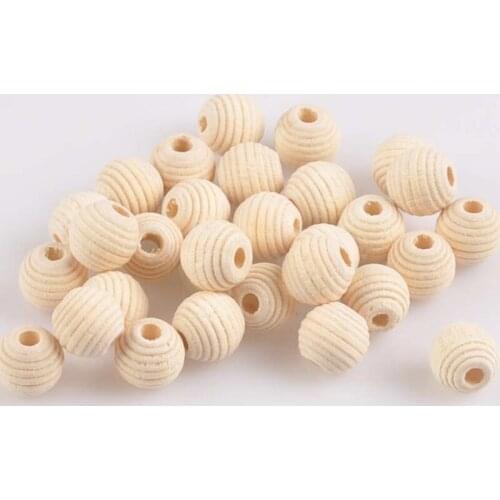 10pcs 50pcs Wooden Round Beads Loose Spacer Eco-Friendly Natural-Color Wood Beads for Jewelry Making Bracelet DIY