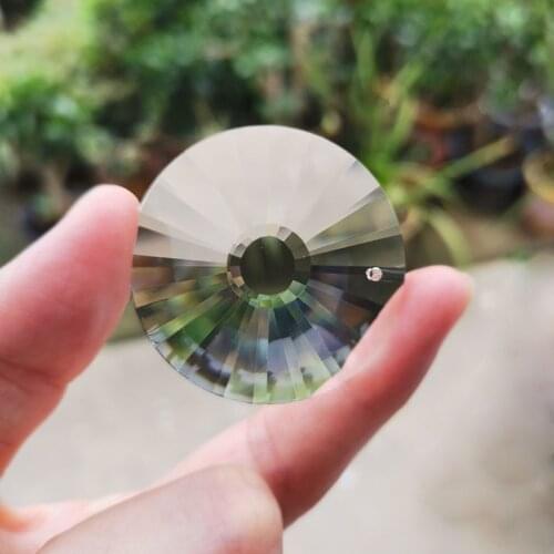 2pcs 40mm Crystal Suncatcher UFO Chandelier Prism Faceted Hanging Pendant Beads Garland Part Home Wedding Window Decor Ornament