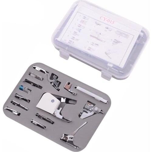 6/7/9/15pcs Sewing Machine Supplies Presser Foot with Box Hem Feet Spare Parts Sewing Machine Accessories for Brother Singer