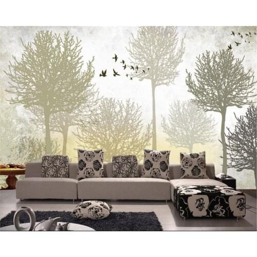 Beibehang Room living room background decoration 3d wallpaper 3d stereo abstract woods bird photo wall mural wallpaper tapety