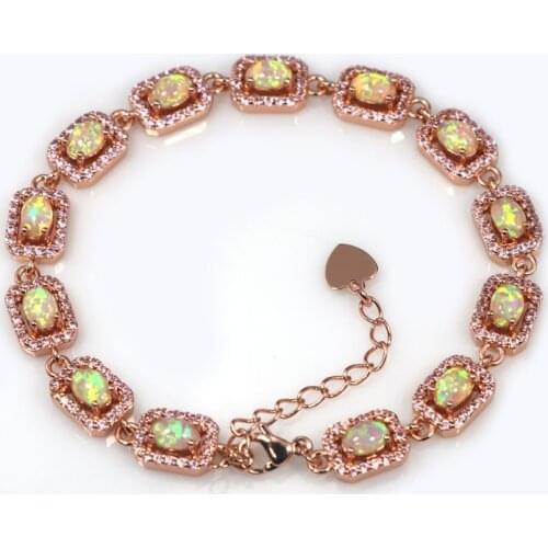 RSZ0002 2021 New design gorgeous rose gold fire opal and 3AAA zircon bracelets high quality women jewelry
