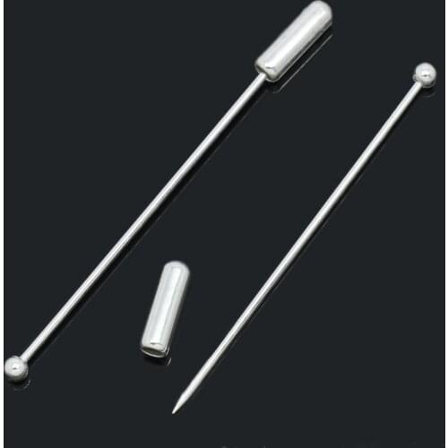 100Pcs High Quality Silver Plated Broche Brooches Ball Pins Jewelry Findings 62x1mm