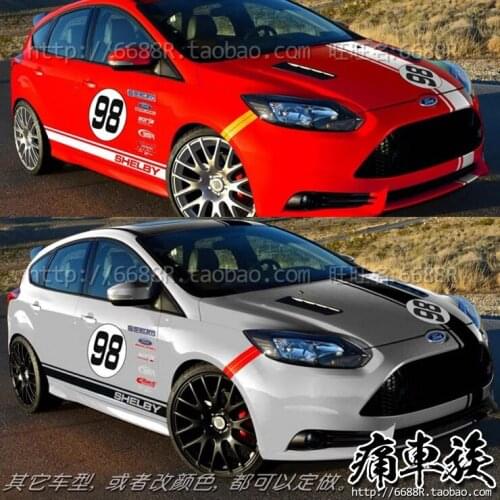 For Ford FOCUS 2017-2019 car stickers pull flowers FOCUS car door decoration modified vehicle stickers