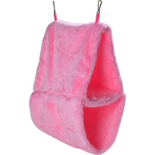 1PC Double Layer Birds Hammock Tent Parrot House Bed Warm Coral Fleece Nest Hanging Bed House Bird Cages Nest Winter Bird