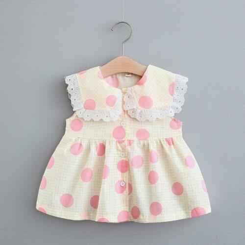 Menoea 2021 Summer Girls Baby Doll collar Princess Dresses Toddler Newborn Infant Lace Sweet Clothing Costumes Casual Dresses