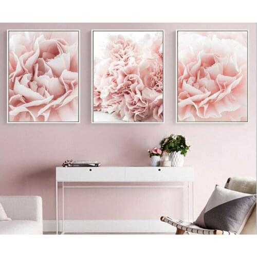 3pcs set 5d DIY Diamond Painting Cross Stitch of"pink rose"Mosaic kits,Diamond Embroidery Crafts,Nordic style wall art WW010