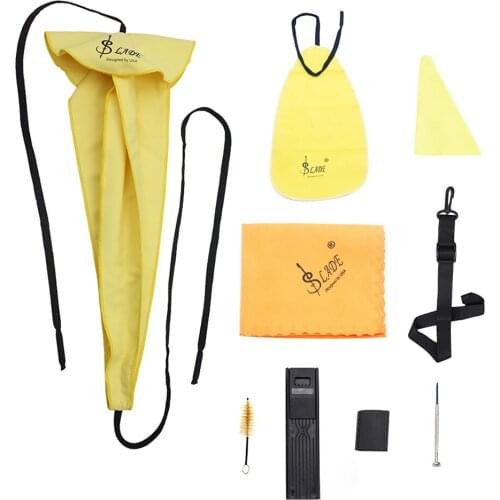 LADE Saxophone Cleaning Care Kit Belt Thumb Rest Cushion Reed Case Mouthpiece Brush Mini Screwdriver Cleaning Cloth