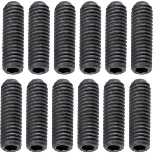 Pack of 12 Iron Bridge Tailpiece Saddle Height Adjustment Screws Dia. 2.5mm for Electric Guitar Parts Black