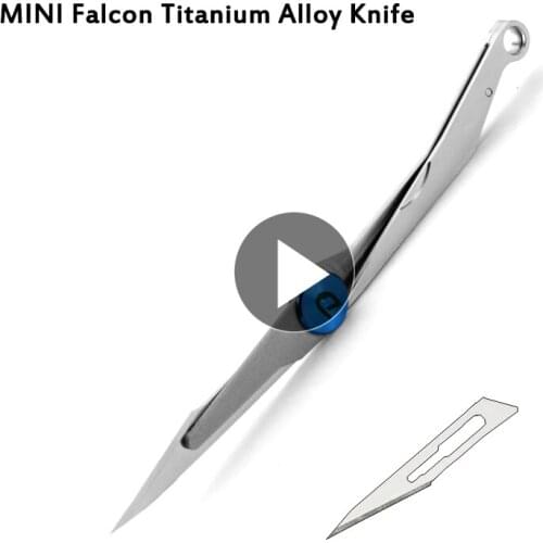 Toy Sports EDC Falcon Knife Titanium Alloy Self Defense Fold Utility Knife Surgical Blade Outdoor Portable Survival Rescue Mini